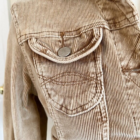 Women's Younique Corduroy Jacket | Short | Tan | Size Medium | Cotton/Spandex - Picture 5 of 9